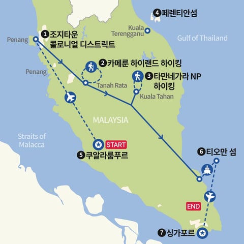 카메룬 하이랜드에서 타민네가라 지도