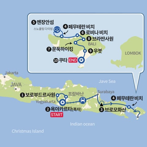 자바 발리 어드벤쳐 지도