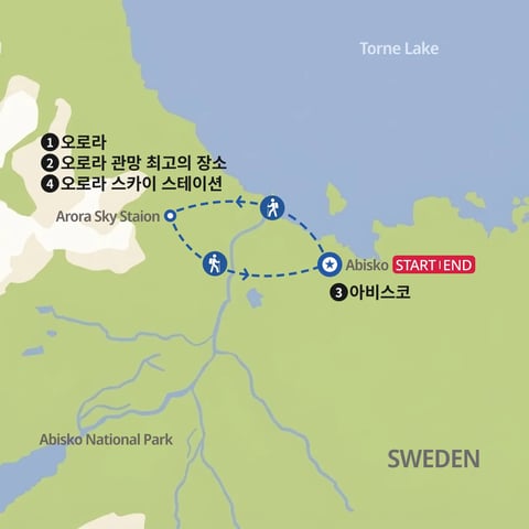 아비스코 오로라 여행 지도