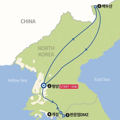 북한 여행 지도