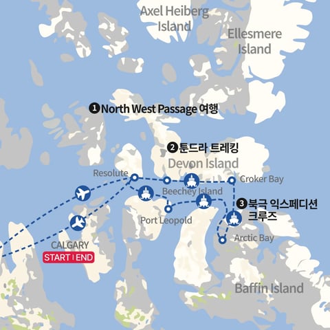노스 웨스트 파사지 지도