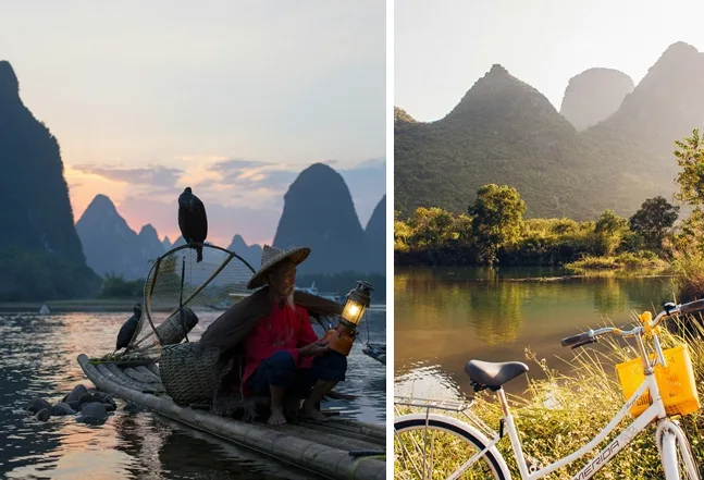 론리 플래닛 에도 소개된 양수오(양삭, 陽朔)에서 즐기는 자전거타기 와 뗏 목 체험