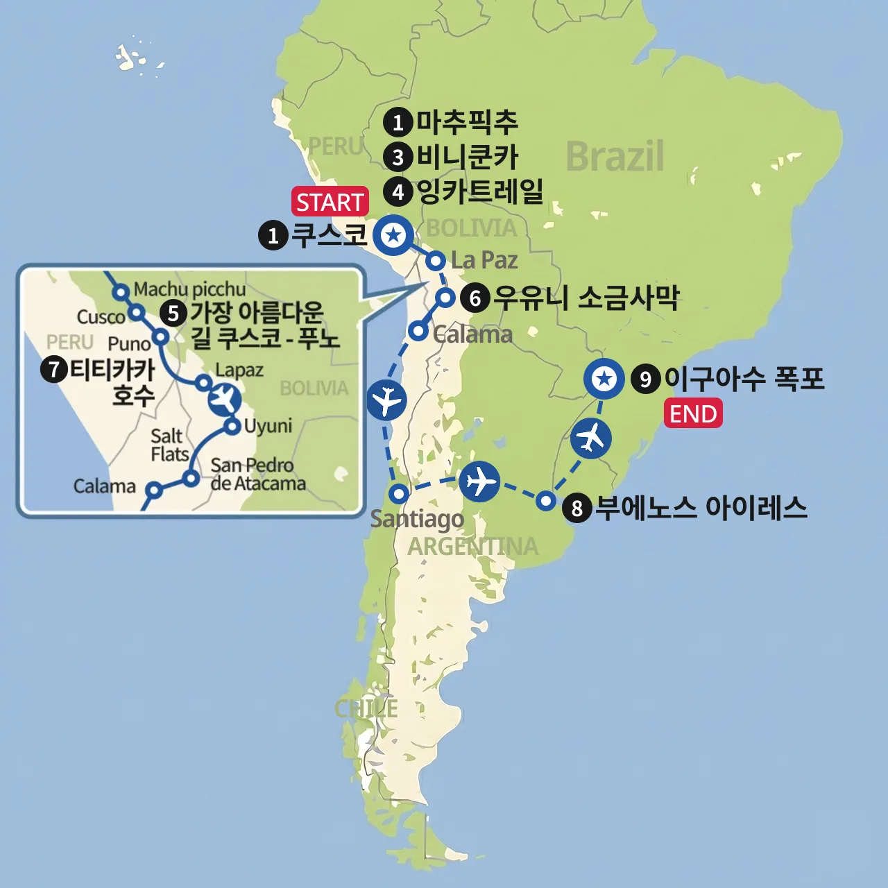 남미 베스트 지도