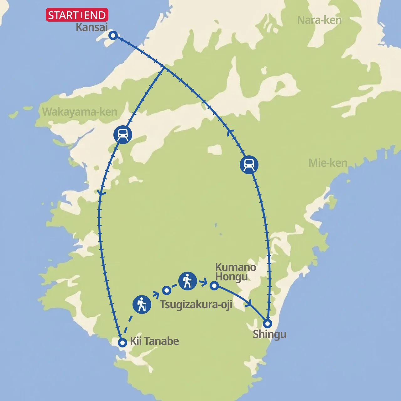 구마노고도(셀프 가이드) 지도