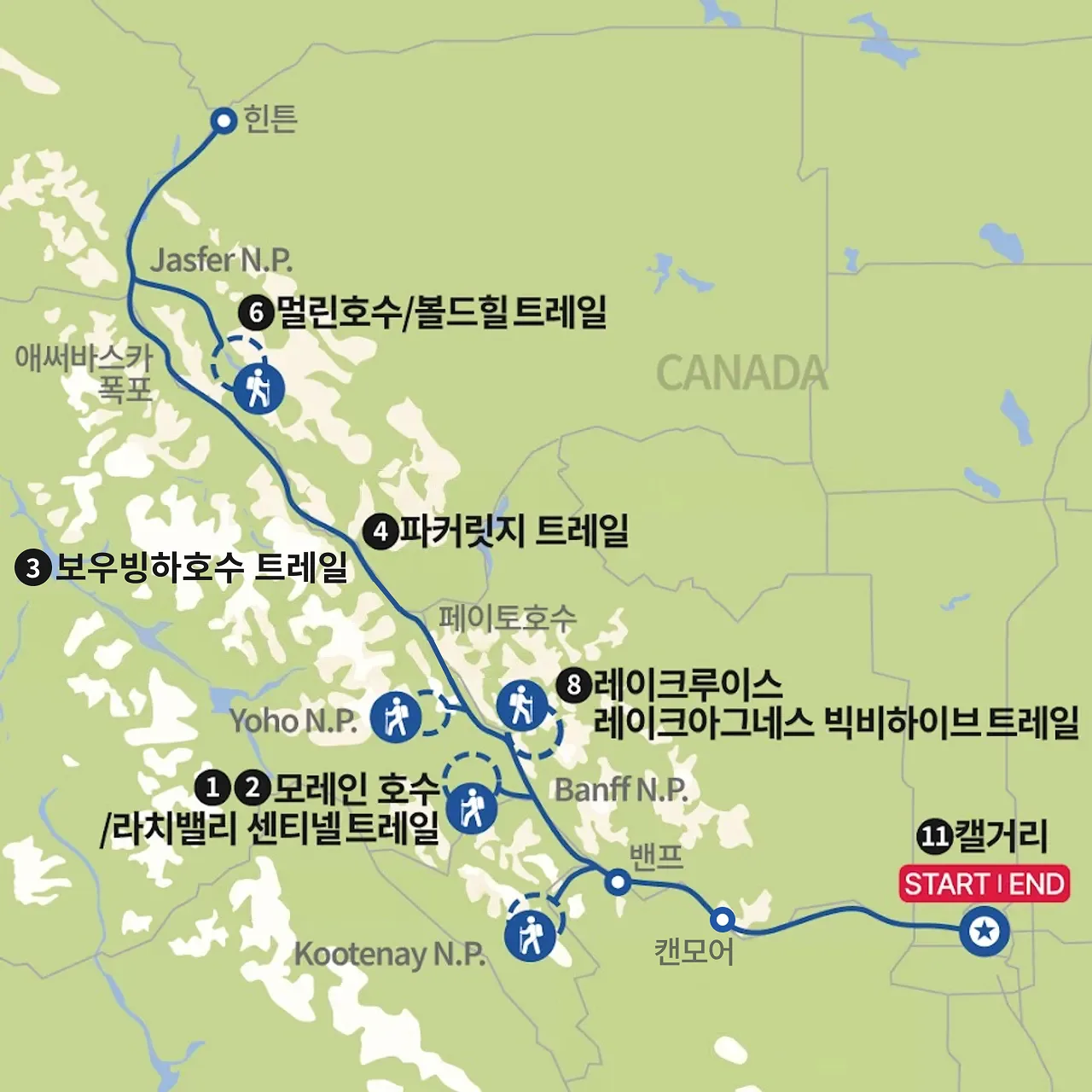 캐나다 로키 드라이브 & 하이킹 (셀프 가이드)